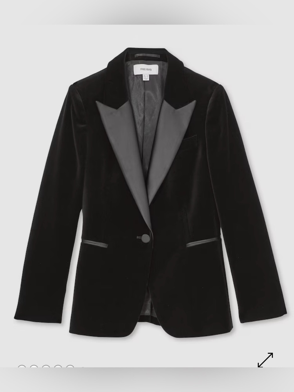 Reiss Women’s Myrtle Velvet Single Breasted Suit Blazer In Black Size 10 NWOT